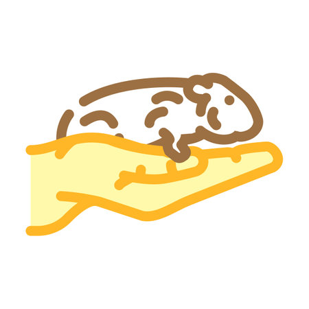hamster pet hand color icon vector illustrationのイラスト素材
