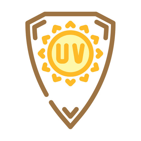 uv protection product label warning color icon vector illustrationのイラスト素材