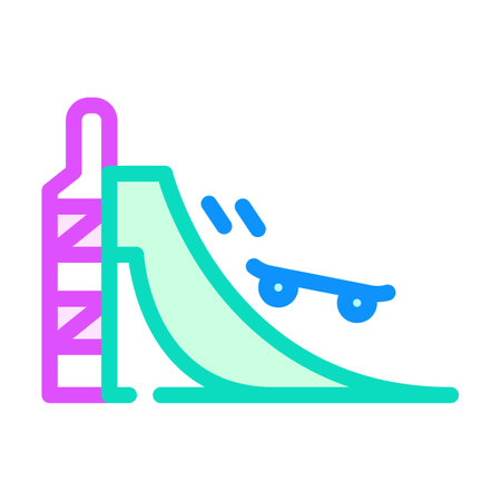 skatepark skate sport color icon vector illustrationのイラスト素材
