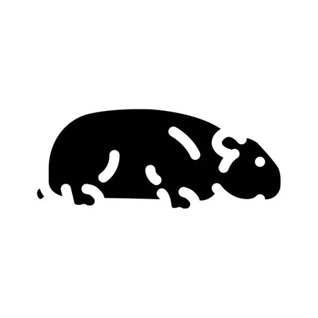 hamster standing pet glyph icon vector illustrationのイラスト素材