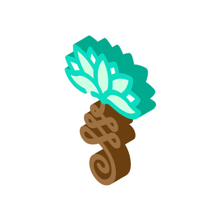 enlightenment buddhism isometric icon vector illustrationのイラスト素材