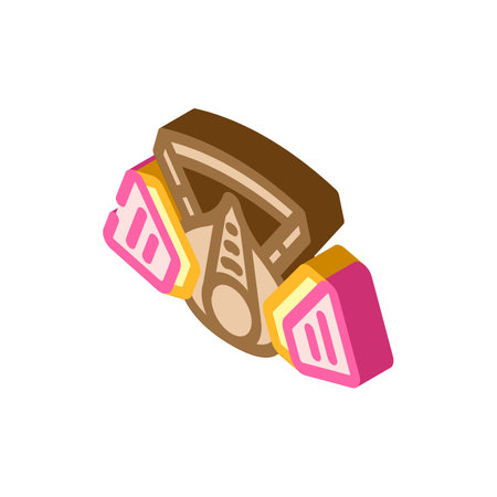 respirator ppe protective equipment isometric icon vector illustrationのイラスト素材