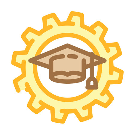 knowledge management business process color icon vector illustrationのイラスト素材