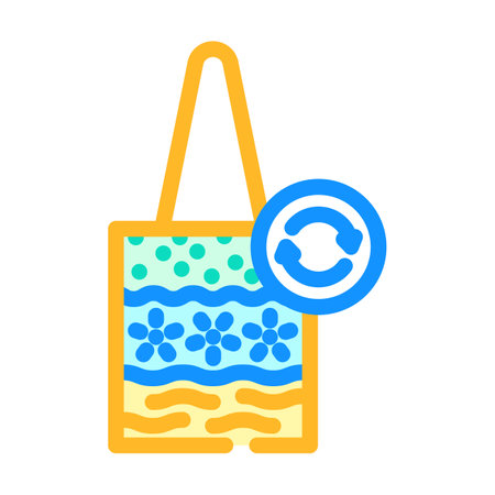 repurposed textiles sustainable fashion color icon vector illustrationのイラスト素材