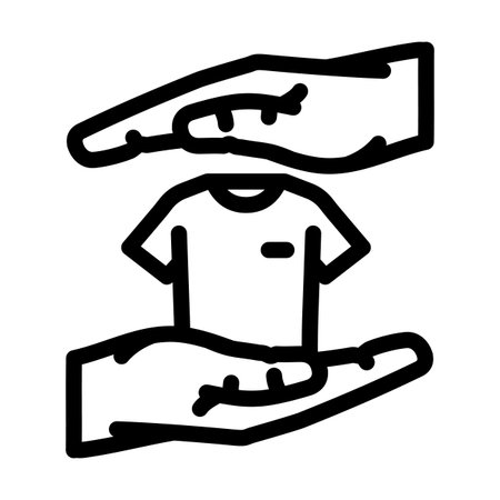 ethical production sustainable fashion line icon vector illustrationのイラスト素材