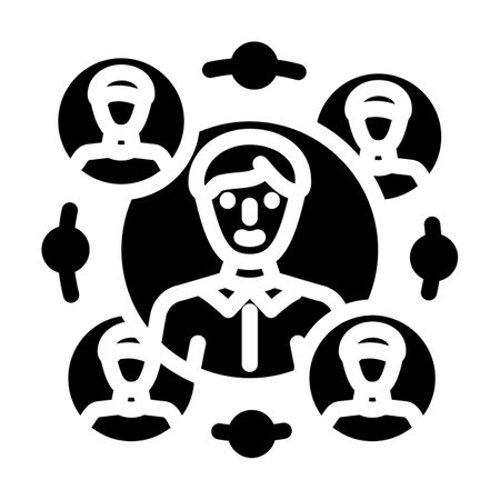 community engagement business process glyph icon vector illustrationのイラスト素材