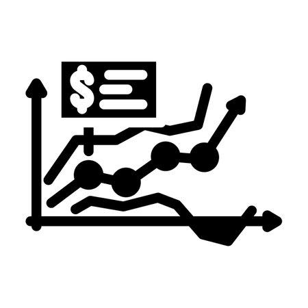 sales forecasting business process glyph icon vector illustrationのイラスト素材