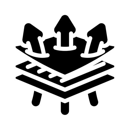 breathable fabric label product caution glyph icon vector illustrationのイラスト素材