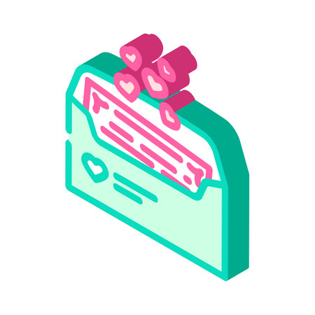 love letter isometric icon vector illustrationのイラスト素材