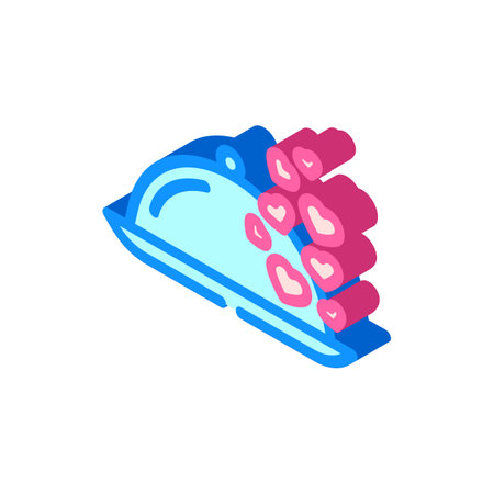 romantic dinner love isometric icon vector illustrationのイラスト素材