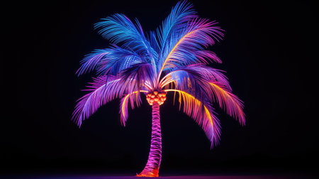 glow palm tree neonの素材