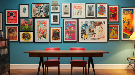 retro art gallery wallの素材