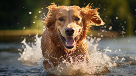 lake water dogの素材