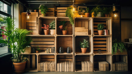 stacked wooden cratesの素材