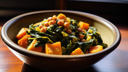 coconut collard greens dishの素材