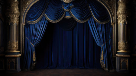 velvet royal blue curtainの素材