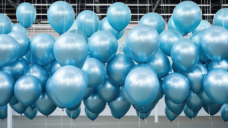 festive silver and blue balloonsの素材