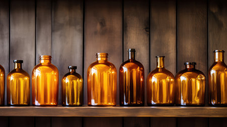 golden amber glass bottlesの素材