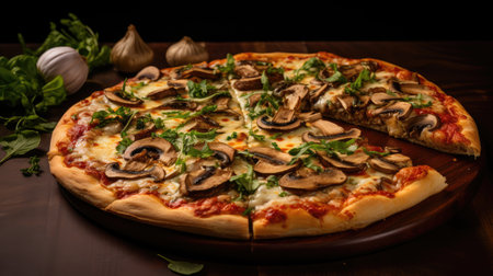 vibrant pizza champignon mushroomの素材