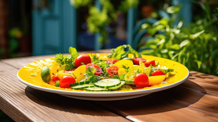 summer yellow plateの素材