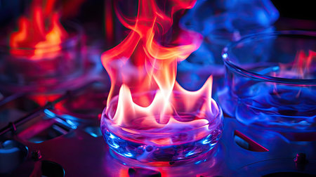 heat red blue flameの素材