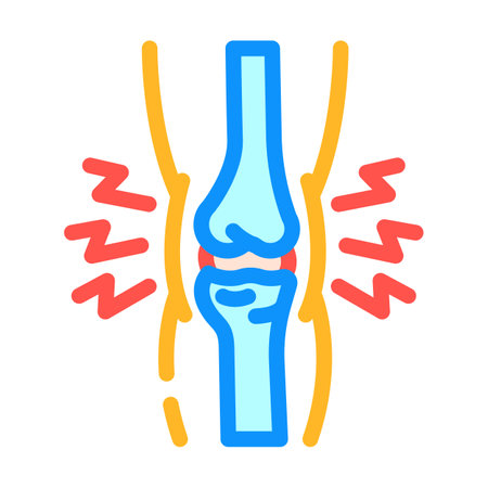 joint pain obesity overweight color icon vector illustrationのイラスト素材