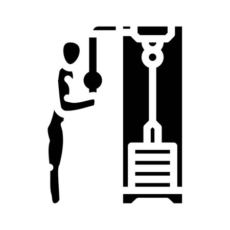 wall sits fitness exercise leg glyph icon vector illustrationのイラスト素材