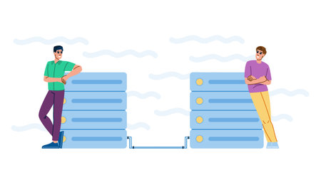 transfer data migration vectorのイラスト素材