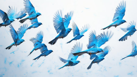 flight blue bird flyingの素材