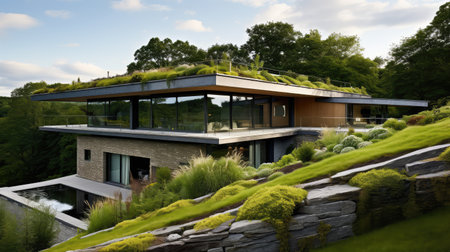 contemporary exterior house roofの素材