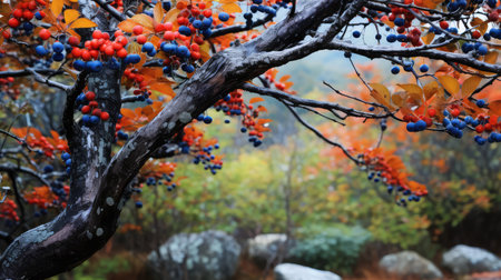 autumn blueberry treeの素材