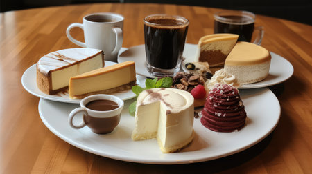trendy coffee and cheese cakeの素材