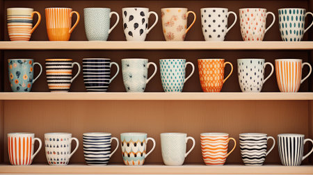 wooden coffee cup patternの素材