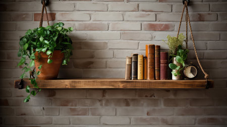 wall rustic wood shelfの素材