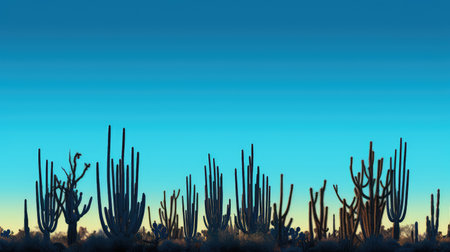 cacti silhouette plantsの素材