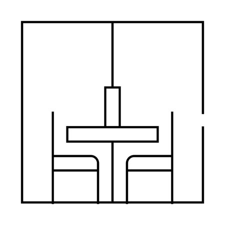 prison visit room line icon vector illustrationのイラスト素材