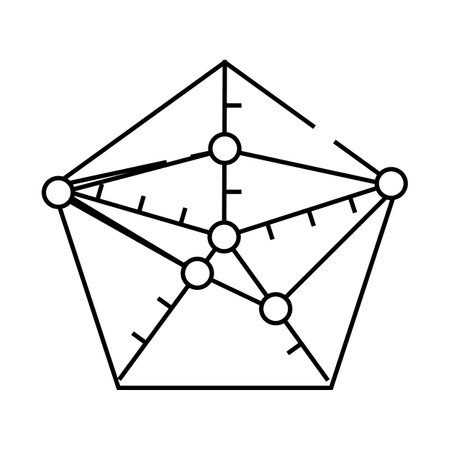 radar chart line icon vector black illustrationのイラスト素材
