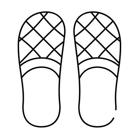 slippers shoes line icon vector illustration signのイラスト素材