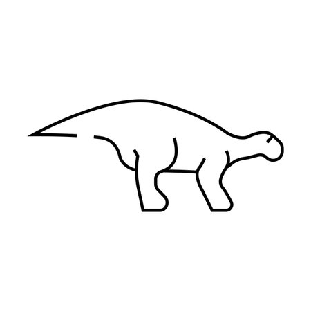 iguanodon dinosaur line icon vector illustration signのイラスト素材