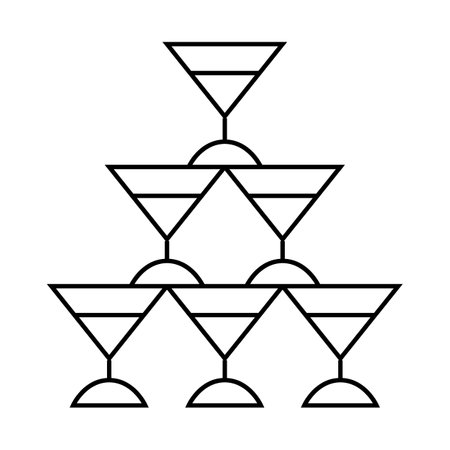 champagne glass tower line icon vector illustrationのイラスト素材