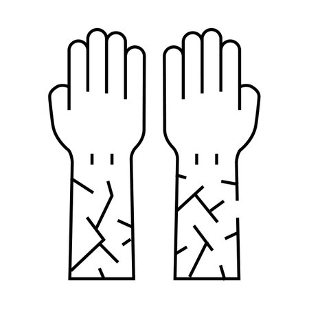 hand skin cracks line icon vector illustrationのイラスト素材