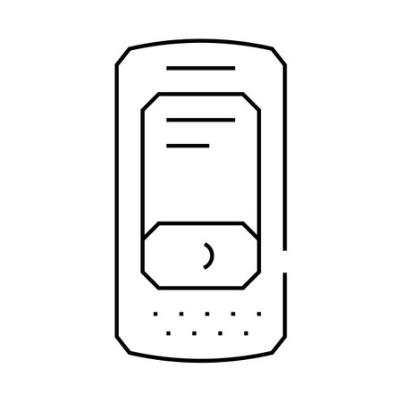 data collection terminal line icon vector illustrationのイラスト素材