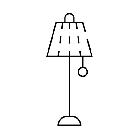 floor lamp vintage line icon vector illustrationのイラスト素材