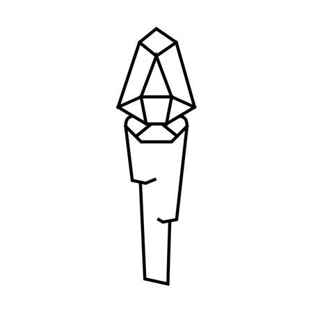 torch with magic stone line icon vector illustrationのイラスト素材