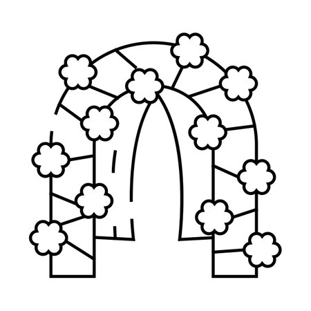 flower arch line icon vector illustration flatのイラスト素材