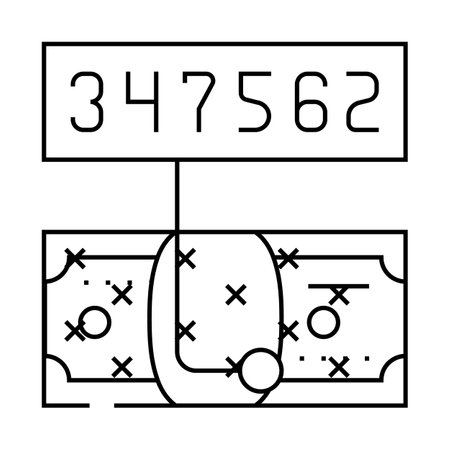 tagged money line icon vector illustrationのイラスト素材