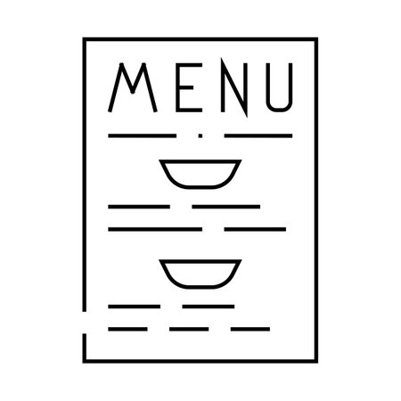 menu buffet line icon vector illustrationのイラスト素材