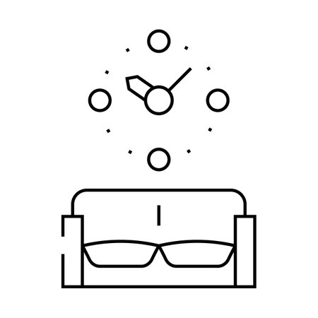 clock design tool on wall line icon vector illustrationのイラスト素材