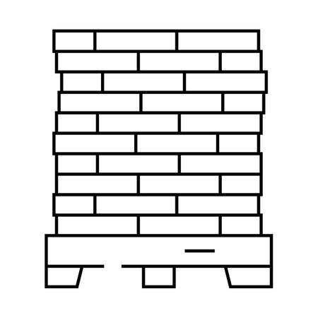pallet peat line icon vector illustrationのイラスト素材