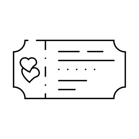 honeymoon ticket travel line icon vector illustrationのイラスト素材